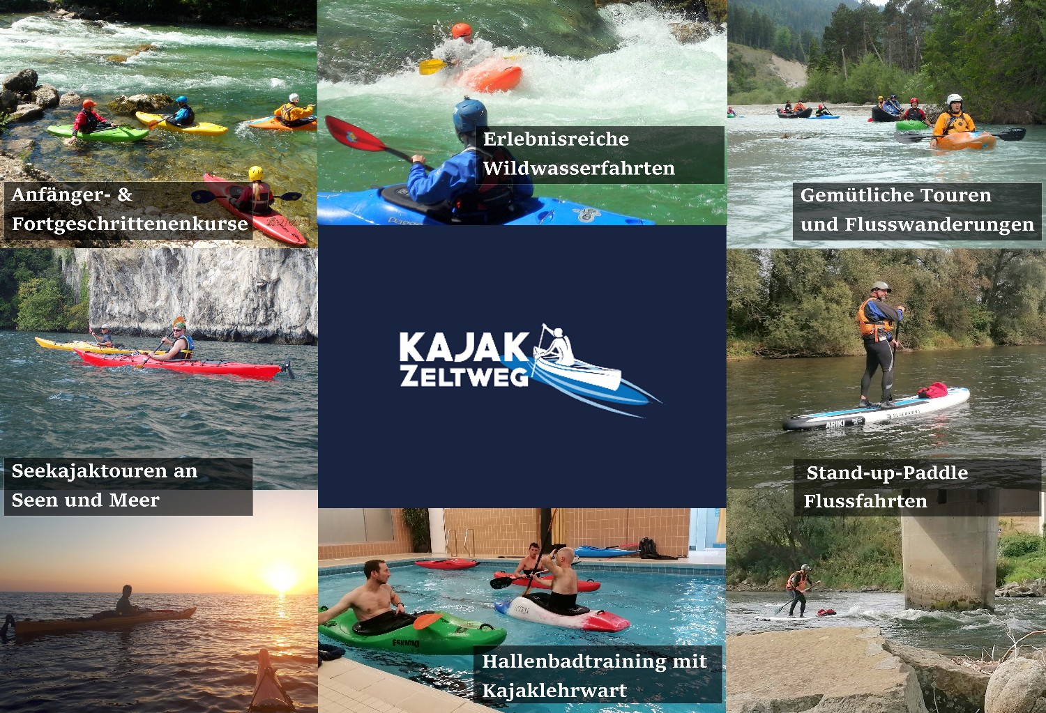 Kajakzeltweg Leistungen Homepage